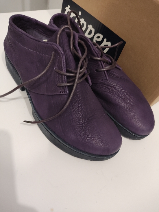Trippen Men’s Purple Leather Lace-Up Shoes Size 7.5 Made In GERMANY main image 4